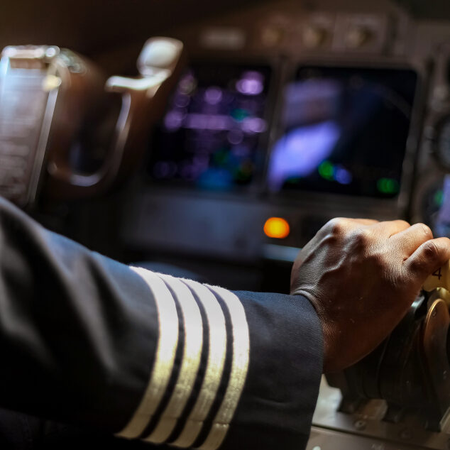 Cropped,Hands,Of,African,Pilot,Flying,A,Commercial,Airplane,,Cockpit